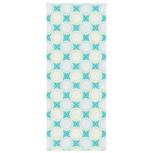 Duširuloo ornamentmustriga, sinine PEVA, kettmehhanismiga, 90 x 240 cm