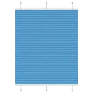 Plisseeritud ruloo aknale, sinine, 105 x 150 cm, kahe paigaldusviisiga