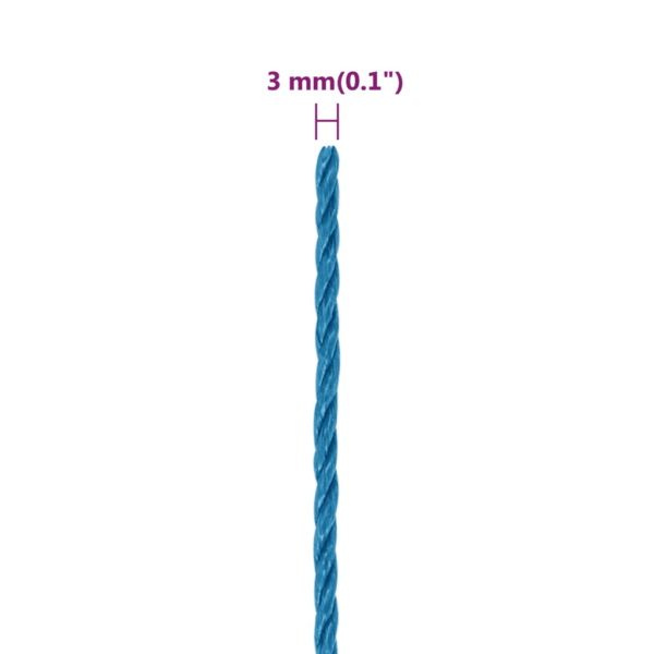 Punutud sinine töököis, polüpropüleen, 3 mm, 50 m – 6