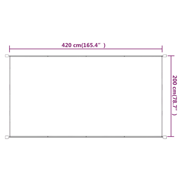 Päikesevari terrassile ja rõdule, sinine, veekindel Oxfordi kangas, 200 x 420 cm – 6