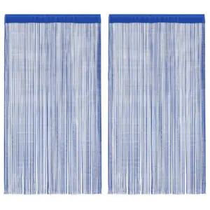 Sinised nöörkardinad uksele ja aknale, 2 tk, 140 x 250 cm