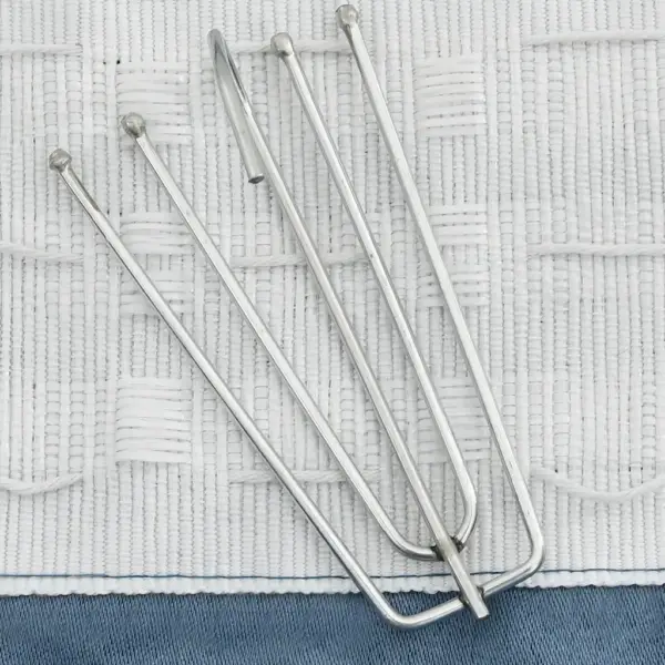 Pimendavad kardinad linase välimusega, metallkonksudega, 2 tk, sinine, 140 x 175 cm – 4