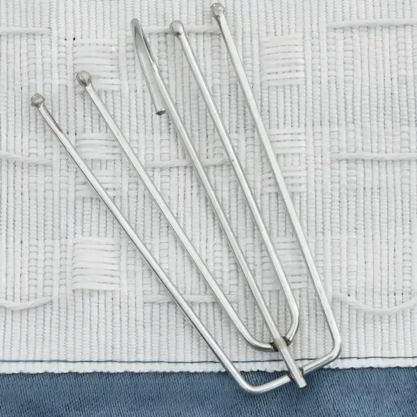 Pimendavad kardinad metallkonksudega, linase välimusega, sinine, 2 tk, 140 x 225 cm – 3