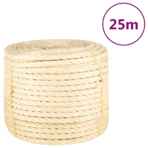 Looduslik sisalnöör 100% sisalist, 14 mm, 25 m rull