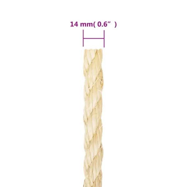 Looduslik sisalnöör 100% sisalist, 14 mm, 25 m rull – 4