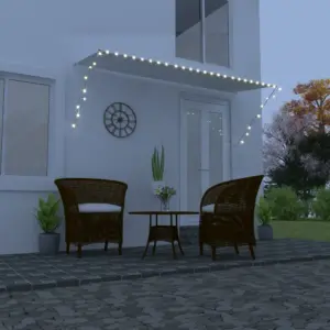 Sissetõmmatav terrassivarikatus LED-valgustusega, 300 x 150 cm, kreemjasvalge