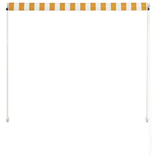 Sissetõmmatav varikatus aknale ja terrassile, kollane-valge, 100 x 150 cm – 5