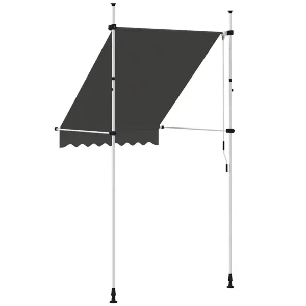 Sissetõmmatav käsitsi juhitav varikatus, antratsiithall, 150 cm – 5