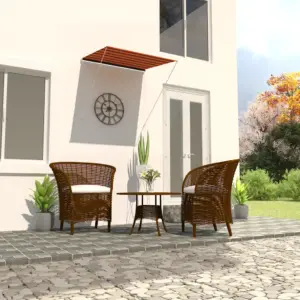 Sissetõmmatav akna- ja terrassivarikatus, 150 x 150 cm, oranž-pruun