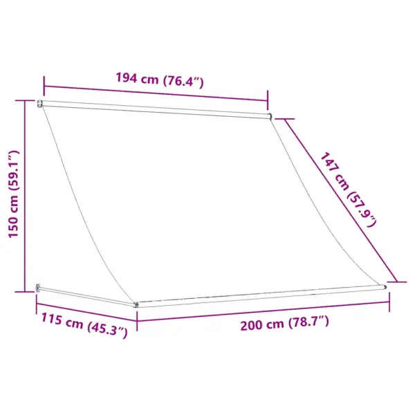 Sissetõmmatav varikatus terrassile ja aknale, kollane-valge, 200 x 150 cm – 8