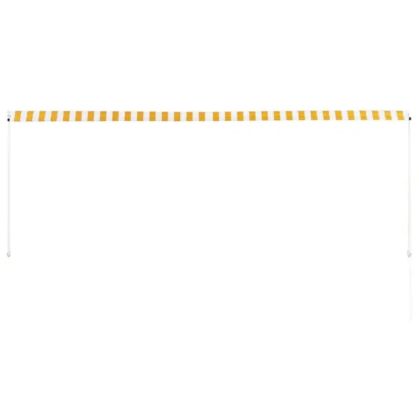 Sissetõmmatav varikatus akendele ja terrassile, 350 x 150 cm, kollane ja valge – 4