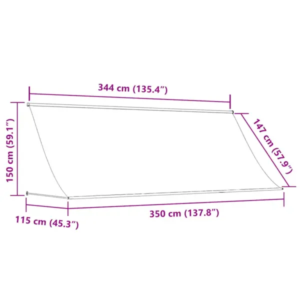 Sissetõmmatav varikatus terrassile ja aknale, oranž/pruun, 350 x 150 cm – 7