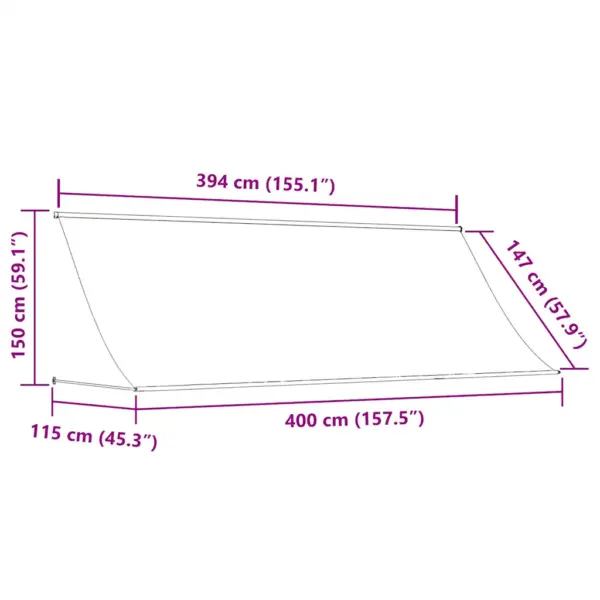 Sissetõmmatav varikatus terrassile ja akendele, oranž-pruun, 400 x 150 cm – 7