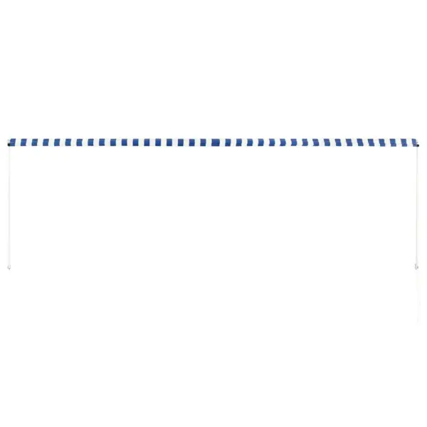 Sissetõmmatav varikatus terasraamiga, sinine-valge, 400 x 150 cm – 4