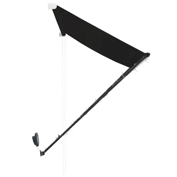 Sissetõmmatav varikatus LED-valgustusega, 150 x 150 cm, antratsiithall – 6