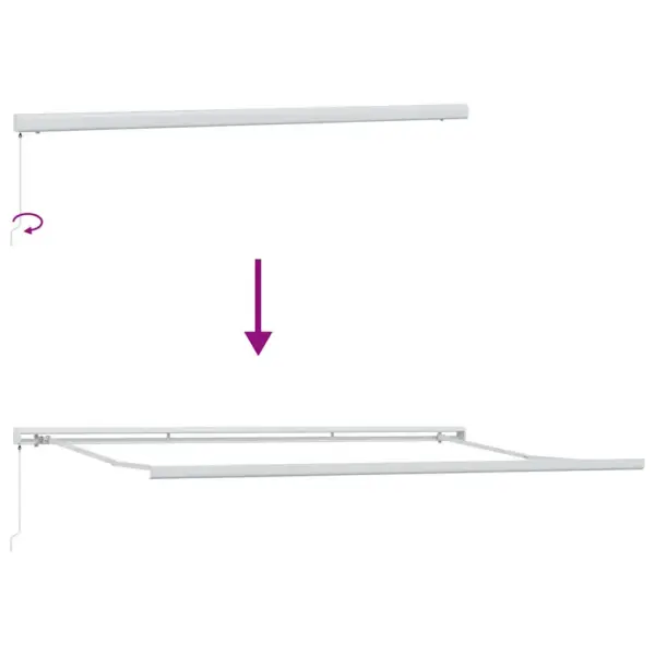 Sissetõmmatava varikatuse raam, valge alumiinium, 500 x 300 cm – 9