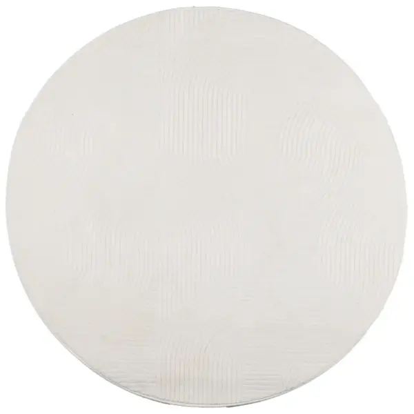 Skandinaavia stiilis lühikese karvaga vaip IZA, kreemjasvalge, Ø 100 cm – 2