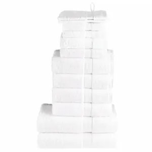 12-osaline valge rätikute komplekt SOLUND, 100% puuvill, 600 gsm