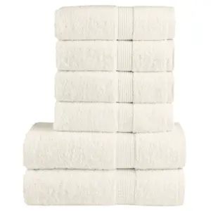 6-osaline rätikukomplekt SOLUND, kreemjasvalge, 100% puuvill, 600 gsm, 4x käterätik 50 x 100 cm, 2x saunalina 70 x 140 cm