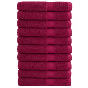 Bordoopunased puuvillased rätikud SOLUND, 10 tk, 100 x 200 cm, 600 gsm