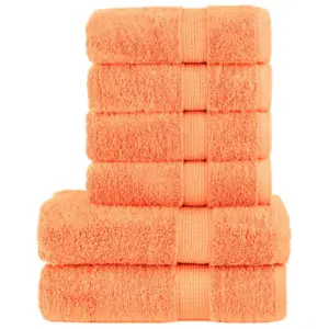 6-osaline oranž rätikukomplekt SOLUND, 100% puuvill, 600 gsm