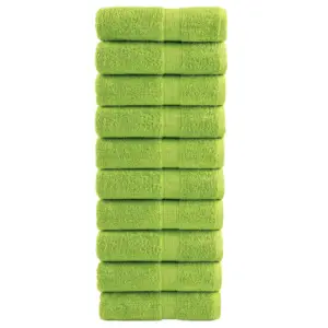 Kvaliteetsed pesurätikud SOLUND, 10 tk komplekt, õunaroheline, 30 x 30 cm, 600 g/m², 100% puuvill