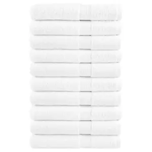 SOLUND valge rätikukomplekt, 10 tk, 100% puuvill, 600 gsm, 100 x 200 cm