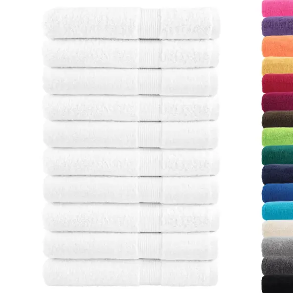 SOLUND valge rätikukomplekt, 10 tk, 100% puuvill, 600 gsm, 100 x 200 cm – 2