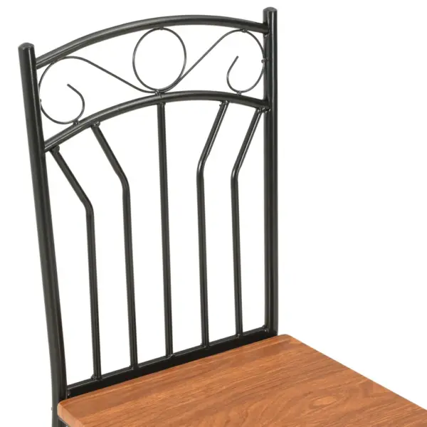 Tööstusliku stiiliga söögitoolid, 4 tk, pruun MDF iste ja must terasraam, 40 x 48 x 86 cm – 6