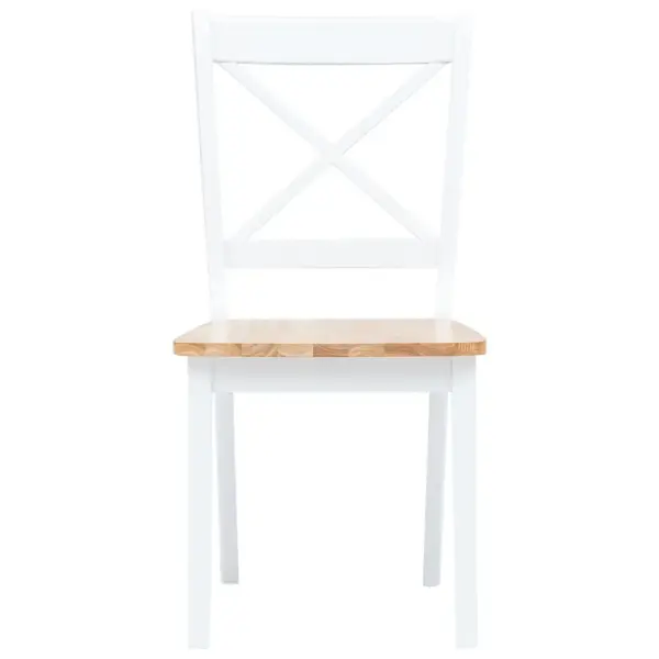 Söögitoolid 6 tk, valge ja naturaalne kautšukipuit, 45,5 x 52 x 90 cm – 4