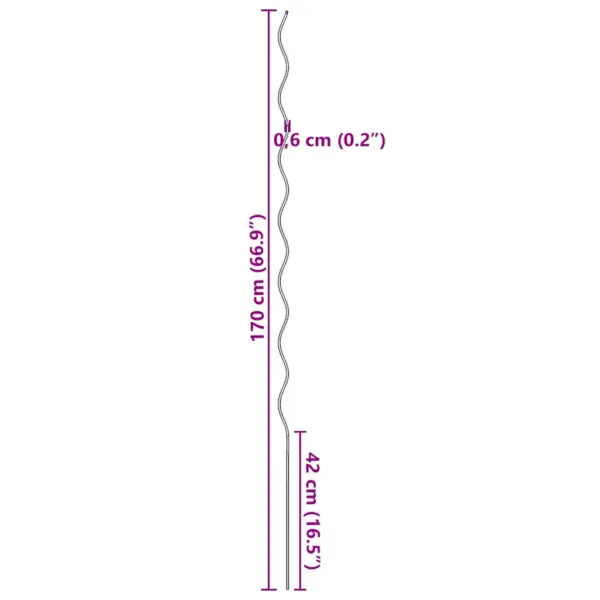 Spiraalsed taimetoed ronitaimedele, tsingitud teras, 170 cm, 50 tk – 9