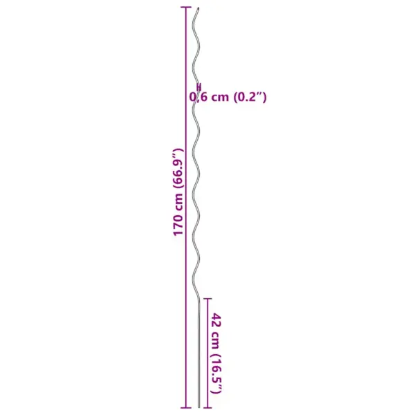Spiraalsed taimetoed tomatitele ja ronitaimedele, tsingitud teras, 170 cm, 20 tk – 9