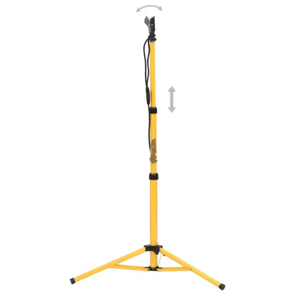 Statiiviga LED-prožektor 2 x 10 W, soe valge, must-kollane, reguleeritava kõrgusega – 3