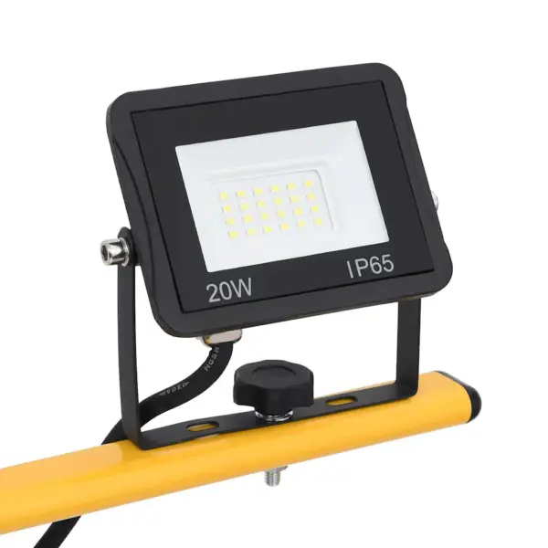 Statiiviga LED tööprožektor 2 x 20 W, külm valge, must/kollane – 4