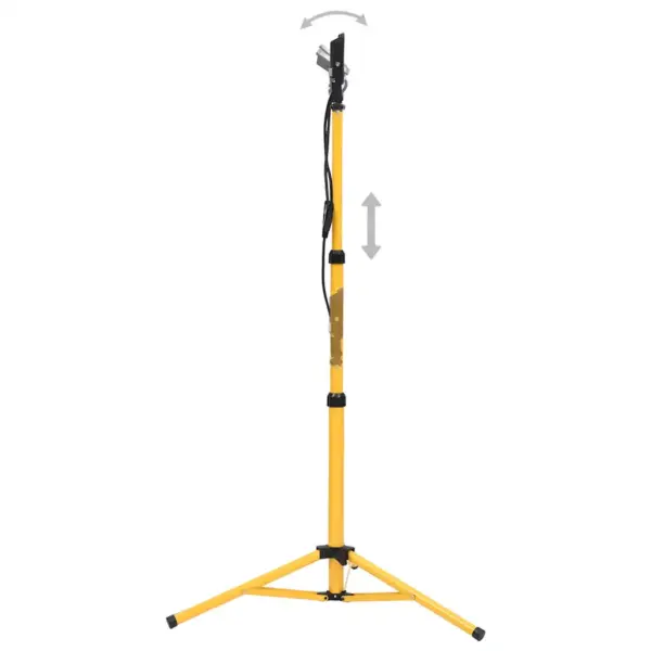 Statiiviga LED tööprožektor, 2 x 30 W, soe valge, must ja kollane, reguleeritav kõrgus 76–169 cm – 3