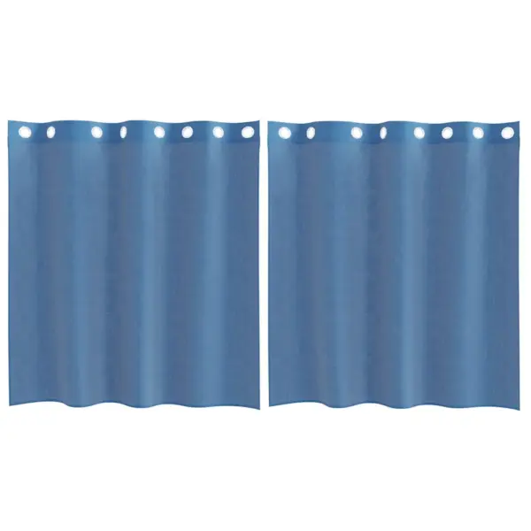 Voile kardinad rõngastega, 2 tk, sügavsinine, 140 x 140 cm - 2