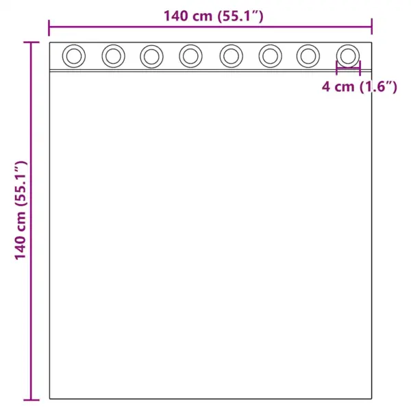 Voile kardinad rõngastega, 2 tk, sügavsinine, 140 x 140 cm - 8