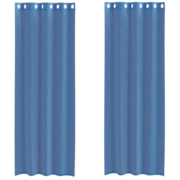 Voile-kardinad rõngastega, 2 tk, sügavsinine, 140 x 300 cm – 2