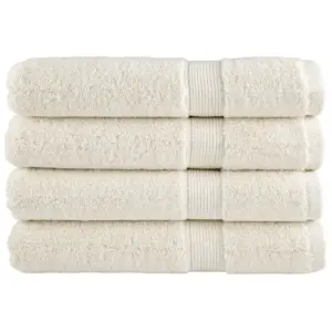 Suured puuvillased rätikud SOLUND, 4 tk, kreemjasvalge, 100 x 200 cm, 600 gsm