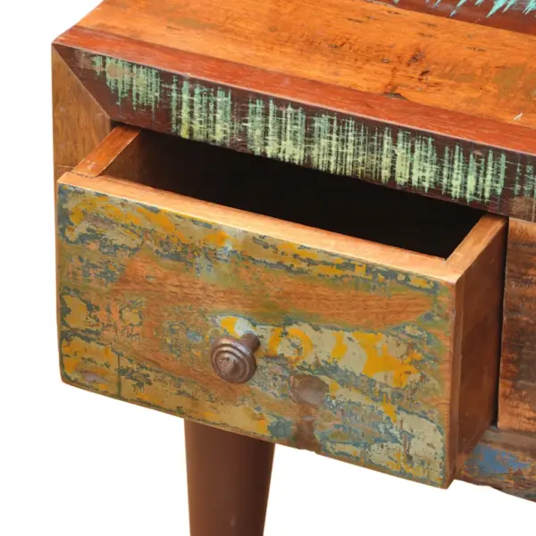 Antiikstiilis kumera servaga kohvilaud sahtliga, taaskasutatud puit, 90 x 45 x 45 cm – 11