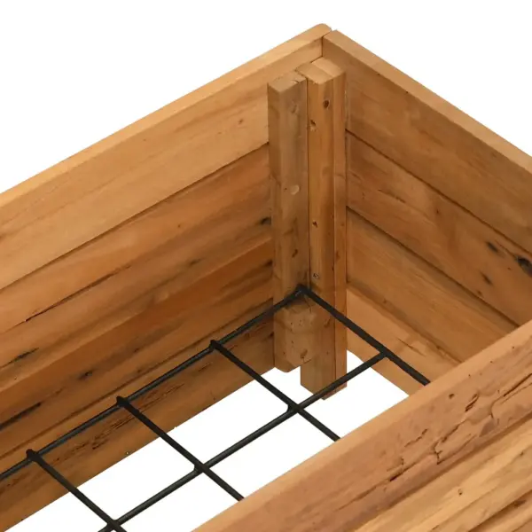 Taimelava taastöödeldud tiigipuidust, terasest riiuliga, 100 x 40 x 38 cm, pruun – 5