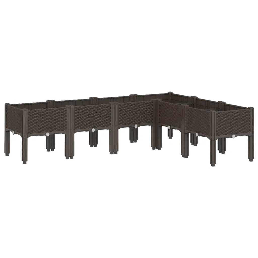 Aia taimekast jalgadel, pruun PP, 160 x 120 x 42 cm
