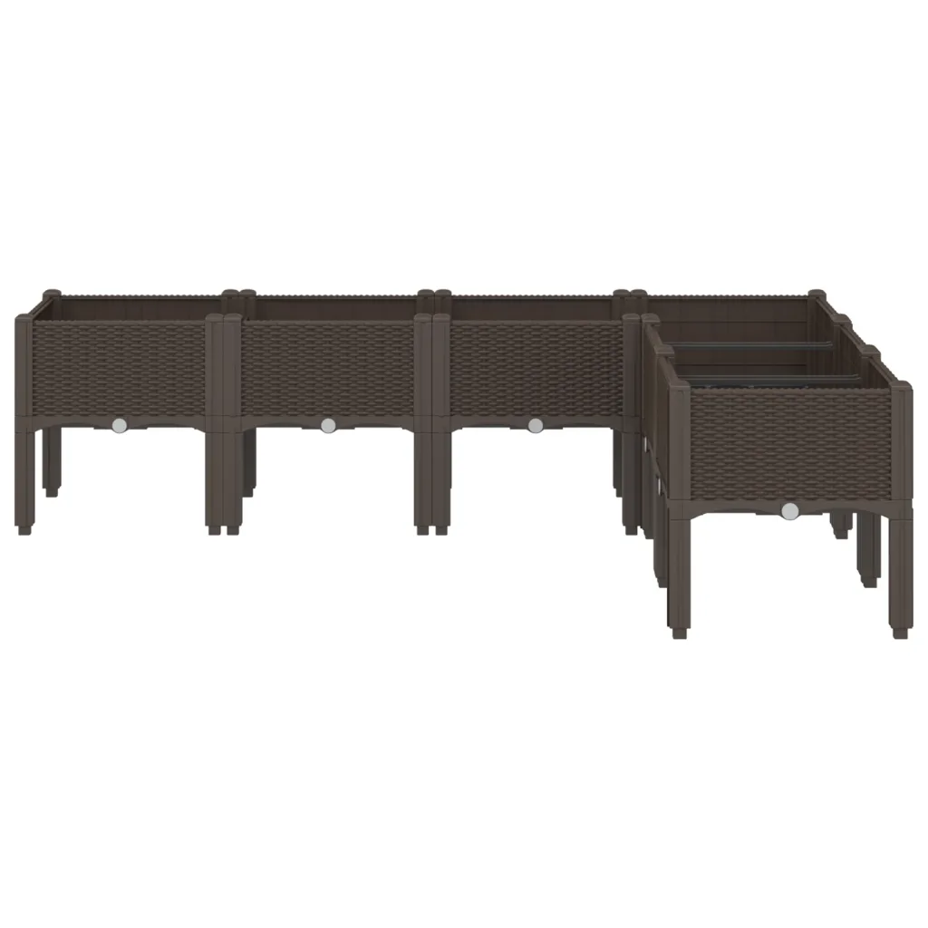 Aia taimekast jalgadel, pruun PP, 160 x 120 x 42 cm