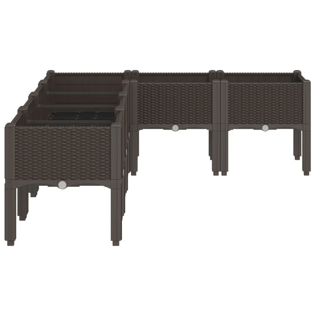 Aia taimekast jalgadel, pruun PP, 160 x 120 x 42 cm