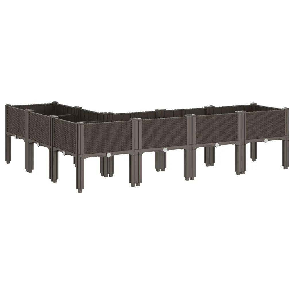 Aia taimekast jalgadel, pruun PP, 160 x 120 x 42 cm