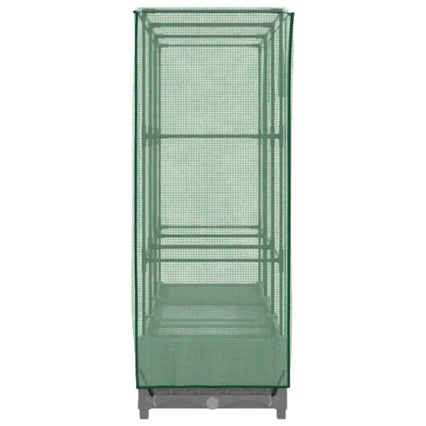 Taimekast kasvuhoonekattega, rotangimustriga, helehall, 120 x 40 x 123 cm - 5