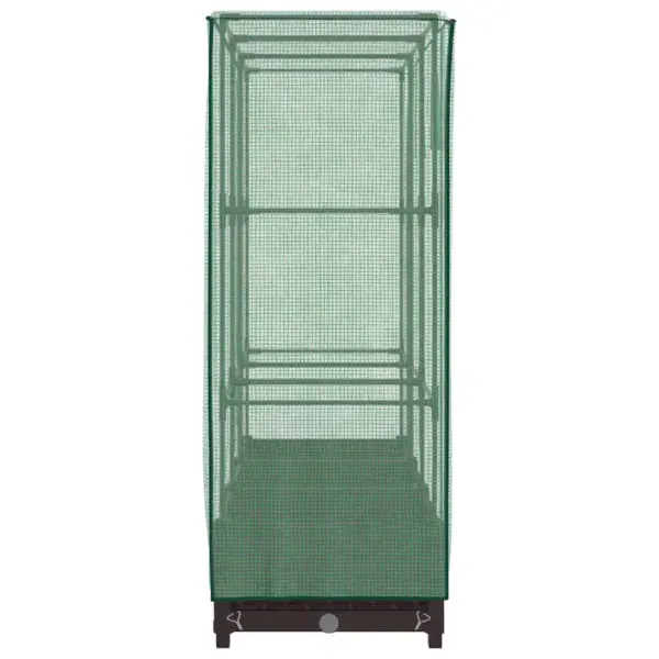 Kasvuhoonekattega kõrgendatud taimekast, rotangiimitatsioon, pruun, 120 x 40 x 123 cm – 5