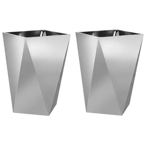 Hõbedased tsinkterasest taimekastid, 2 tk, 50 x 50 x 75 cm – 2
