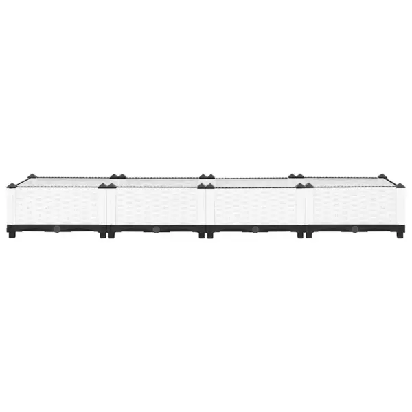 Valge polüpropüleenist taimelava rotangimustriga, 160 x 40 x 23 cm – 4