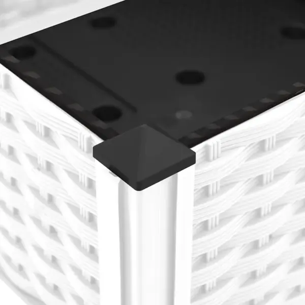 Valge polüpropüleenist taimelava rotangimustriga, 160 x 40 x 23 cm – 7